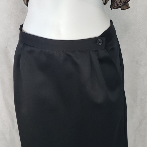 VTG JOYCE SPORTSWEAR black midi skirt size 5/6 - Picture 2 of 8